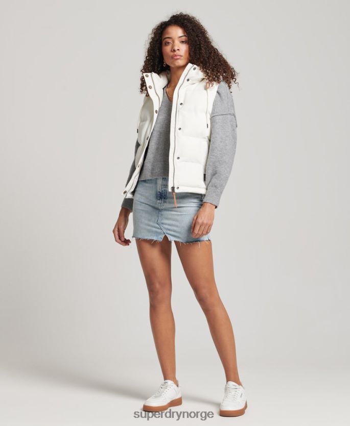 Superdry hvit klær 86P46D3536 vintage hette everest gilet kvinner