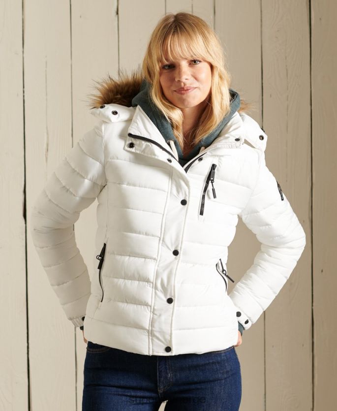 Superdry hvit klær 86P46D3652 klassisk fuji-jakke i fuji kvinner