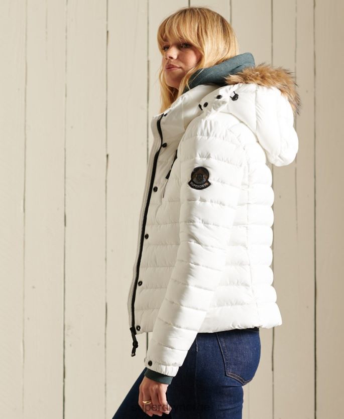 Superdry hvit klær 86P46D3652 klassisk fuji-jakke i fuji kvinner