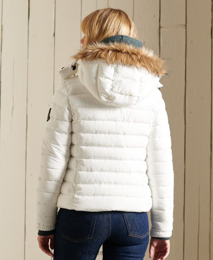 Superdry hvit klær 86P46D3652 klassisk fuji-jakke i fuji kvinner