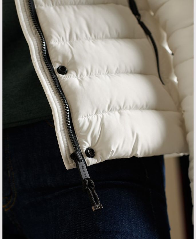 Superdry hvit klær 86P46D3652 klassisk fuji-jakke i fuji kvinner