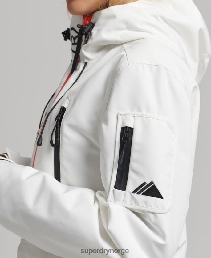 Superdry hvit klær 86P46D3821 ultimate sd-vindjakke med hette kvinner