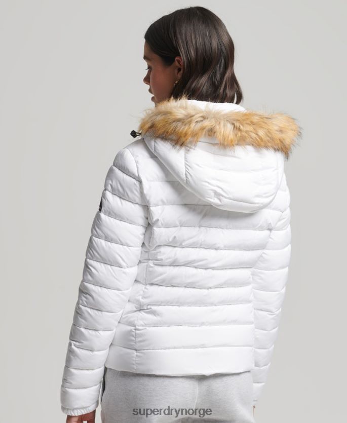 Superdry hvit klær 86P46D3825 klassisk fuji-jakke i fuji kvinner