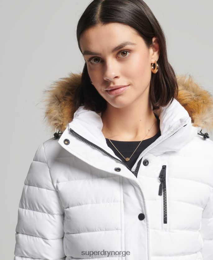 Superdry hvit klær 86P46D3825 klassisk fuji-jakke i fuji kvinner