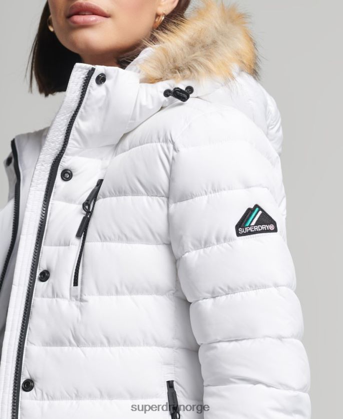 Superdry hvit klær 86P46D3825 klassisk fuji-jakke i fuji kvinner