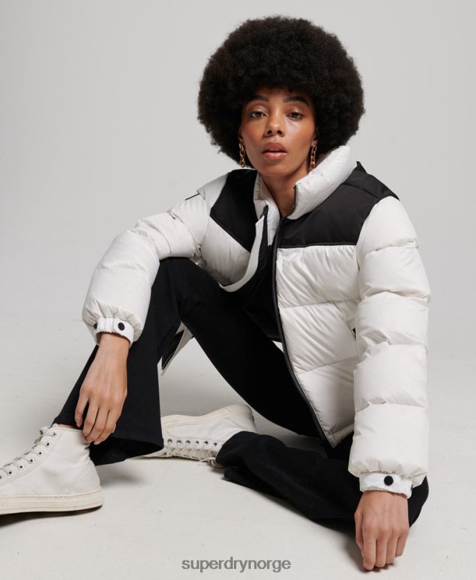 Superdry hvit klær 86P46D5579 sportstyle kode pufferjakke kvinner
