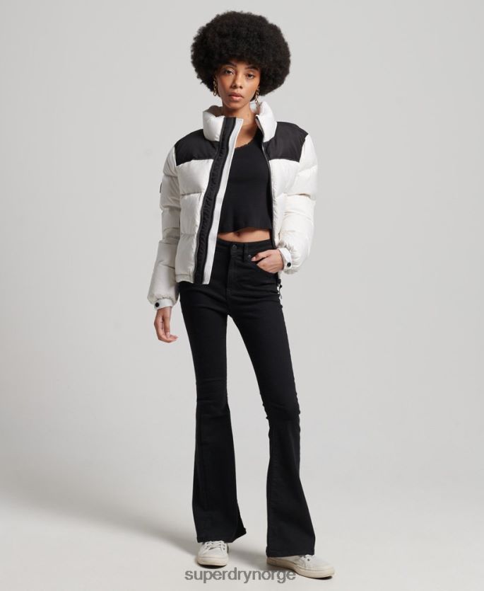 Superdry hvit klær 86P46D5579 sportstyle kode pufferjakke kvinner