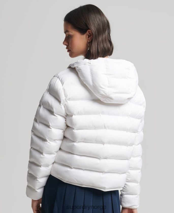 Superdry hvit klær 86P46D5603 all seasons vattert jakke kvinner