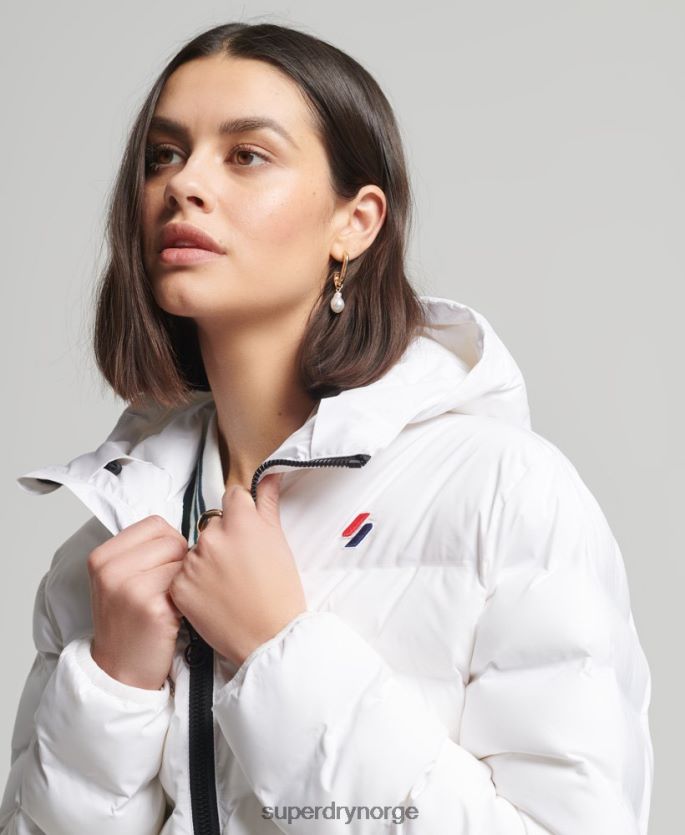 Superdry hvit klær 86P46D5603 all seasons vattert jakke kvinner