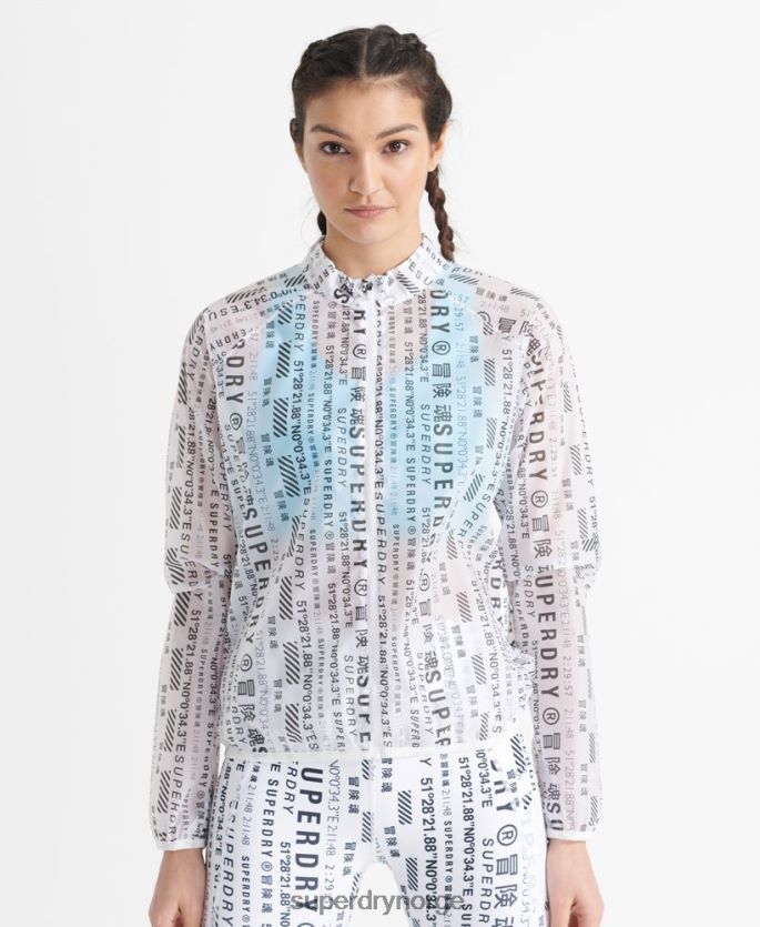 Superdry hvit klær 86P46D5734 løpemembranjakke kvinner