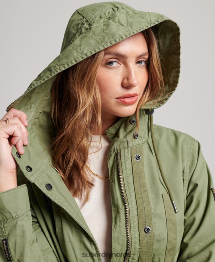 Superdry kaki klær 86P46D3513 vintage field parka kvinner