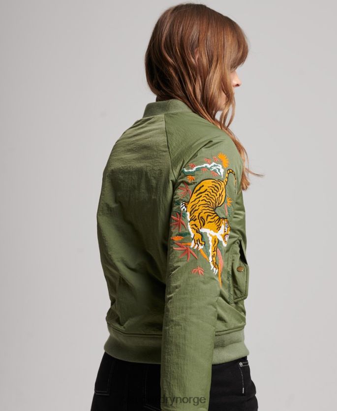 Superdry kaki klær 86P46D3523 vintage militær suikajan jakke kvinner