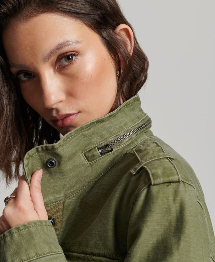 Superdry kaki klær 86P46D5416 rookie borg foret militærjakke kvinner