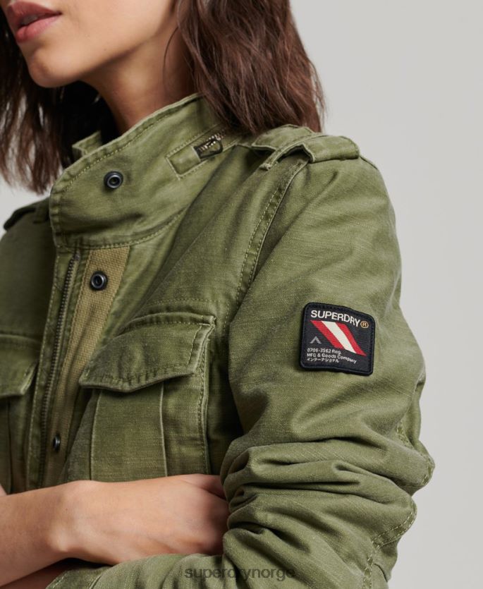 Superdry kaki klær 86P46D5416 rookie borg foret militærjakke kvinner