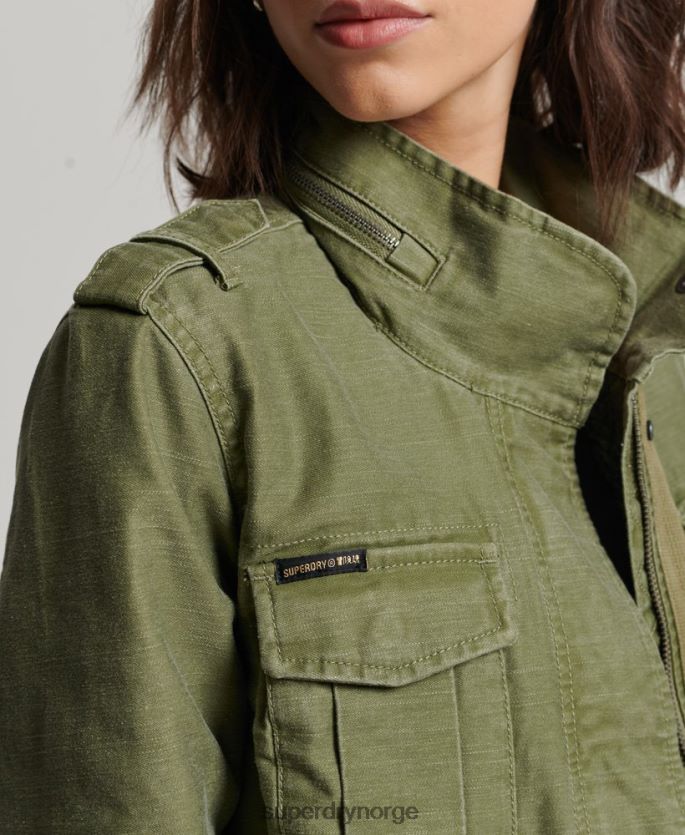 Superdry kaki klær 86P46D5416 rookie borg foret militærjakke kvinner