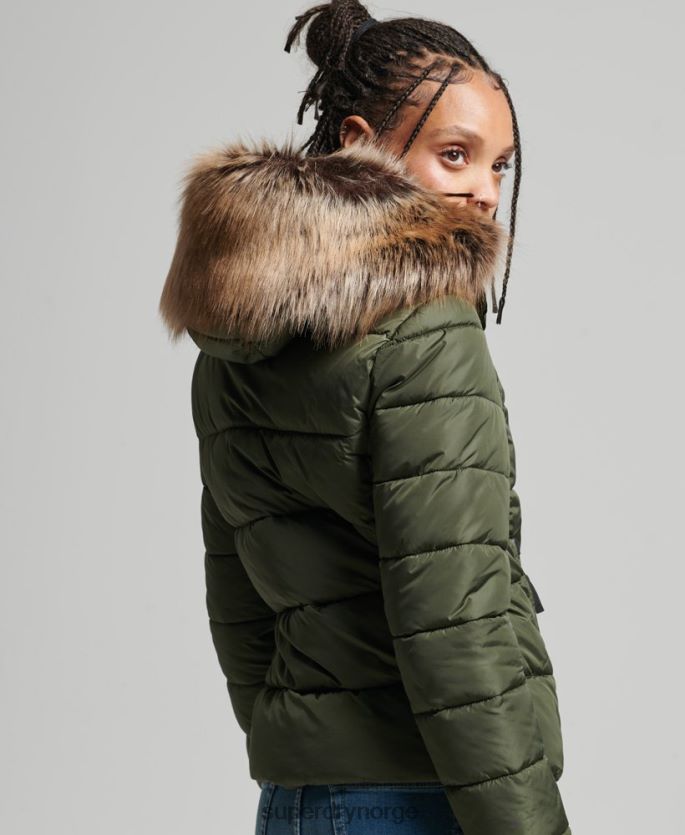 Superdry kaki klær 86P46D5558 fjellhette fuji luxe jakke kvinner
