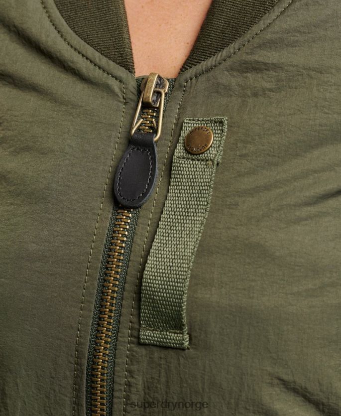 Superdry kaki klær 86P46D5569 militær aviator ma1 bomberjakke kvinner