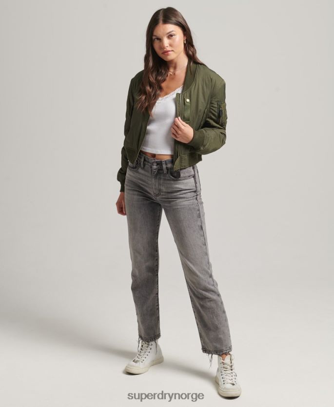Superdry kaki klær 86P46D5569 militær aviator ma1 bomberjakke kvinner