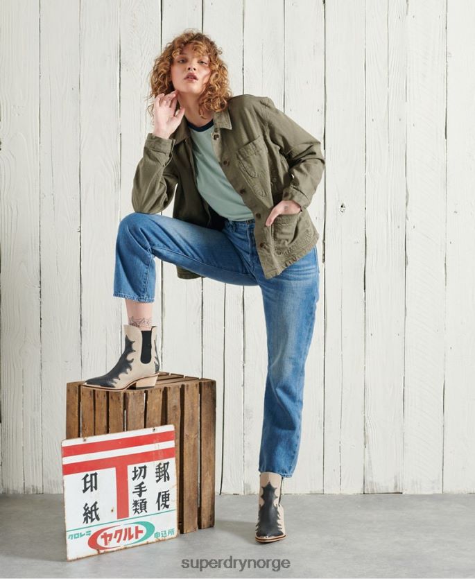 Superdry kaki klær 86P46D5690 begrenset opplag dry artist jakke kvinner