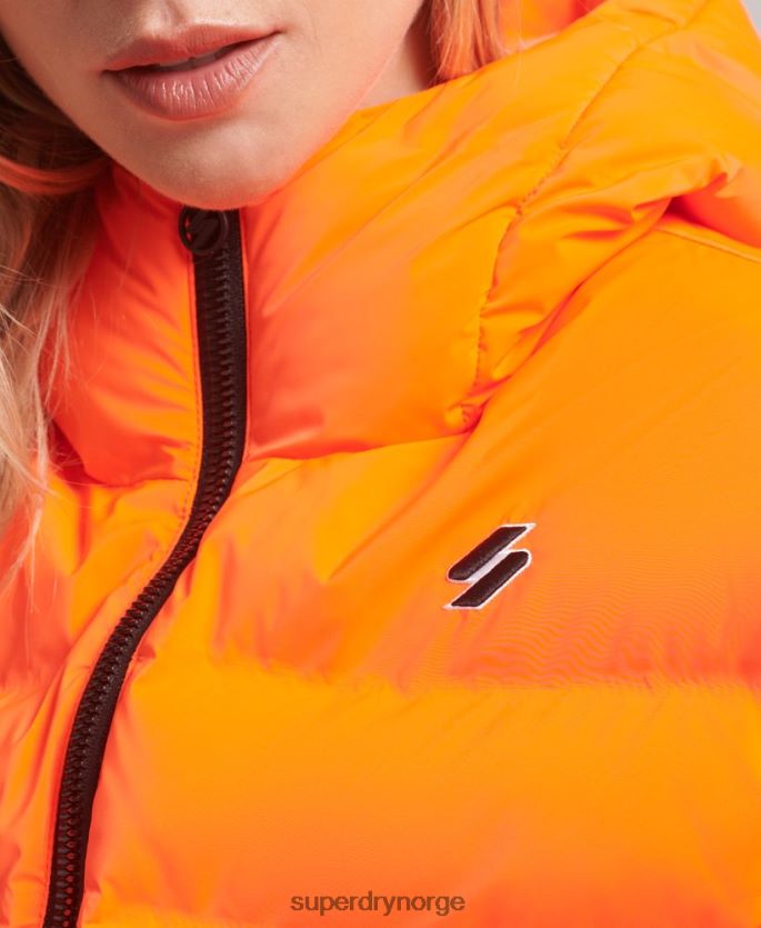 Superdry korall klær 86P46D3635 all seasons vattert jakke kvinner
