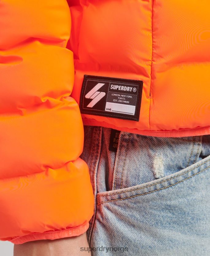 Superdry korall klær 86P46D3635 all seasons vattert jakke kvinner