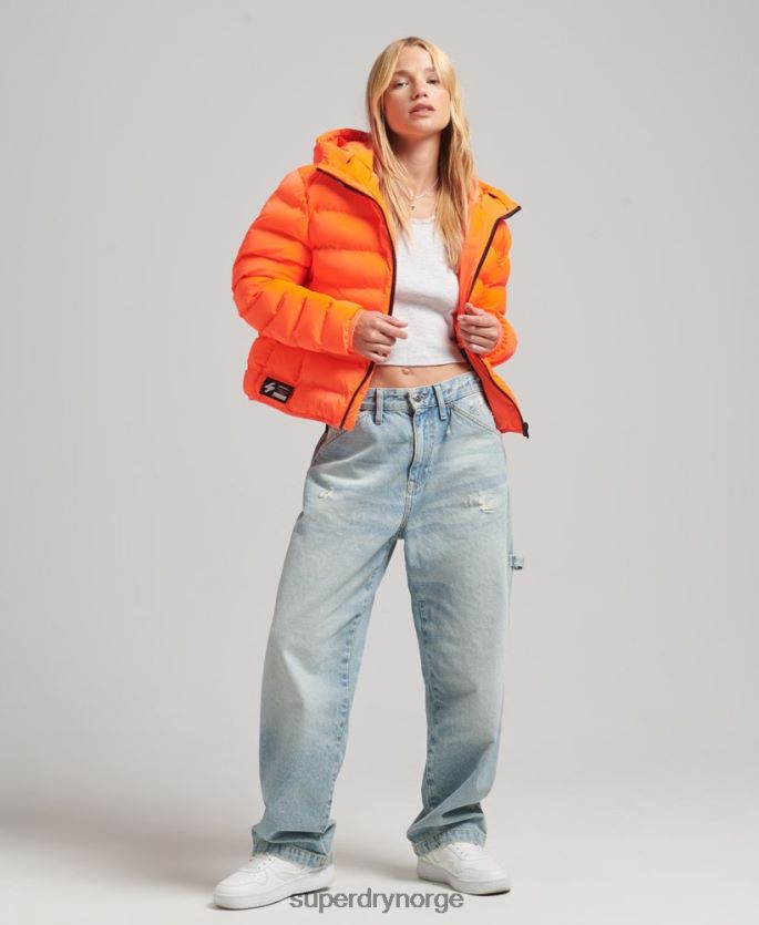 Superdry korall klær 86P46D3635 all seasons vattert jakke kvinner