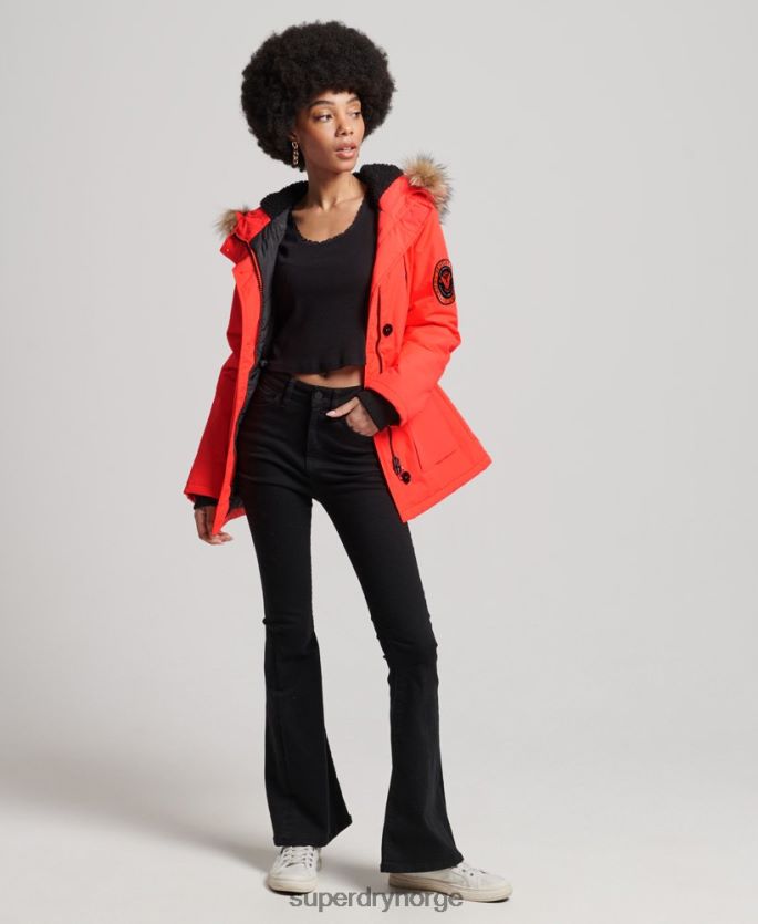 Superdry korall klær 86P46D5648 everest parka jakke kvinner