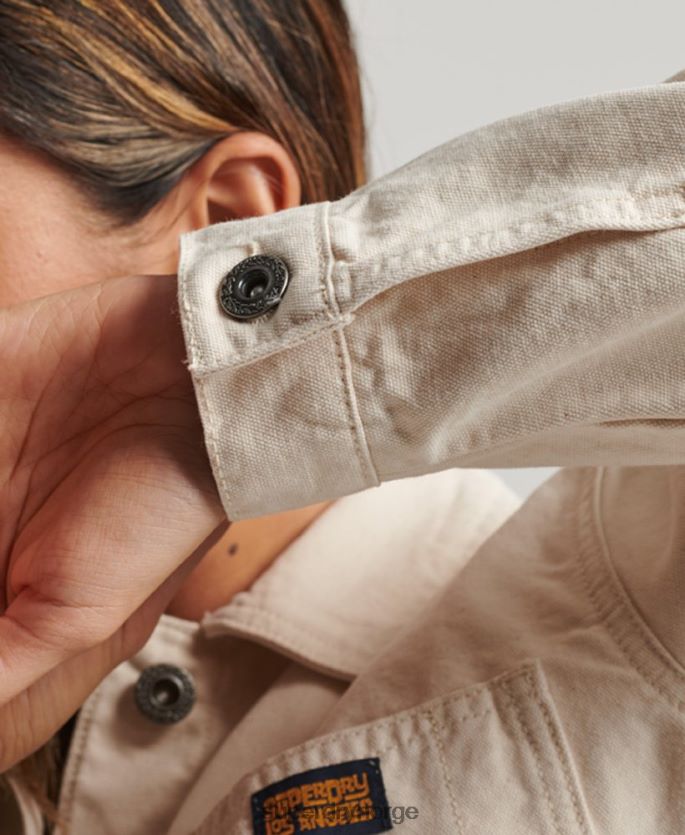 Superdry krem klær 86P46D1970 vintage chore jakke i økologisk bomull kvinner
