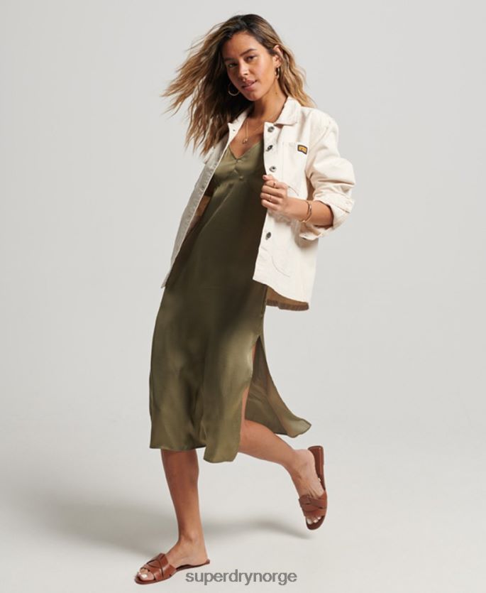 Superdry krem klær 86P46D1970 vintage chore jakke i økologisk bomull kvinner