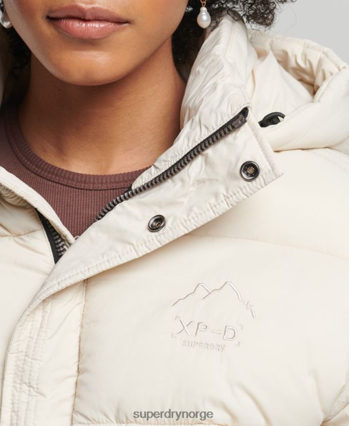 Superdry krem klær 86P46D3642 cropped cocoon puffer jakke kvinner