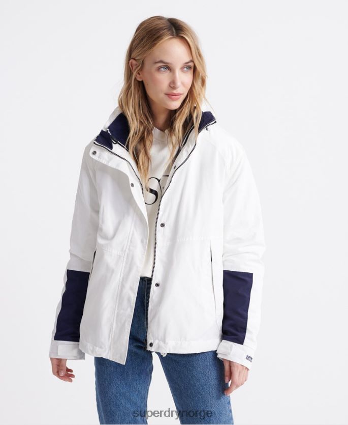 Superdry krem klær 86P46D3857 langermet nødvendighet 4 i 1 jakke kvinner