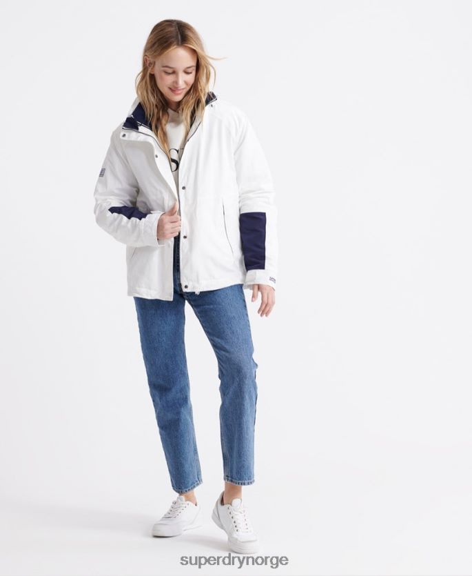 Superdry krem klær 86P46D3857 langermet nødvendighet 4 i 1 jakke kvinner