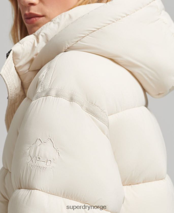 Superdry krem klær 86P46D5496 xpd cocoon vattert parkajakke kvinner