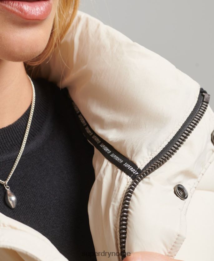 Superdry krem klær 86P46D5496 xpd cocoon vattert parkajakke kvinner