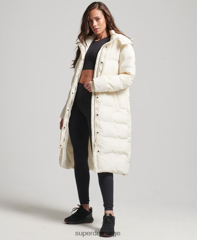 Superdry krem klær 86P46D5520 polstret jakke med langline kvinner