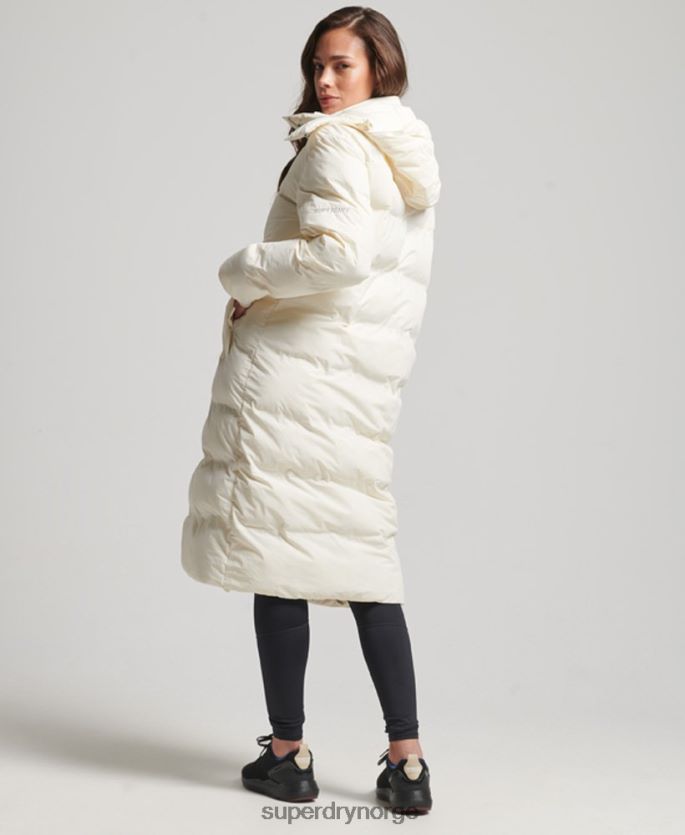 Superdry krem klær 86P46D5520 polstret jakke med langline kvinner