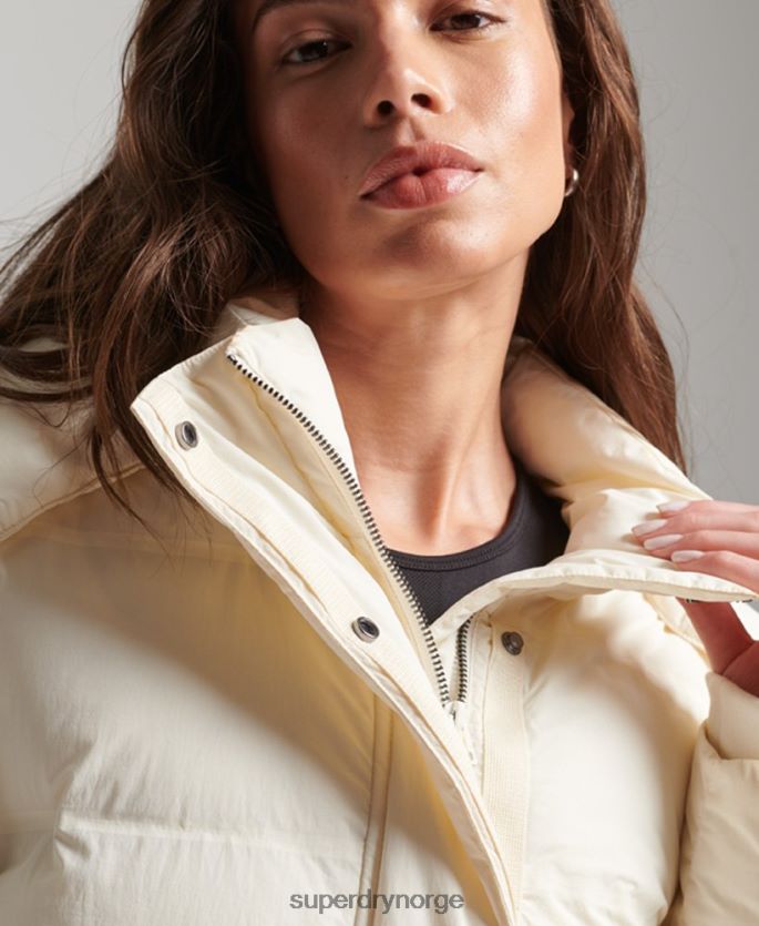 Superdry krem klær 86P46D5520 polstret jakke med langline kvinner
