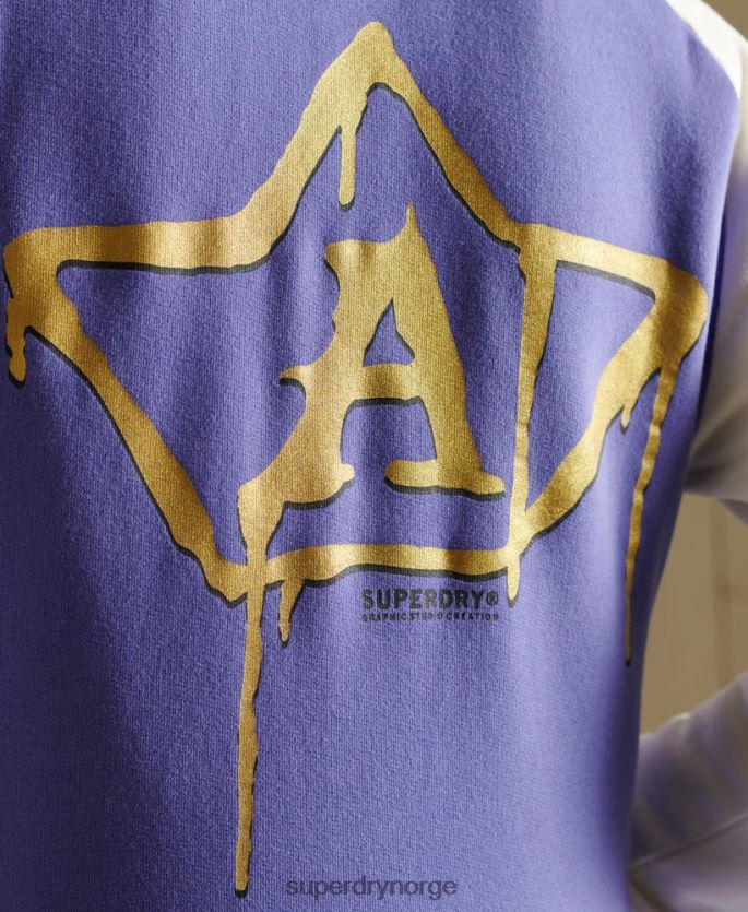 Superdry lilla klær 86P46D5826 crossing lines jersey bomberjakke kvinner