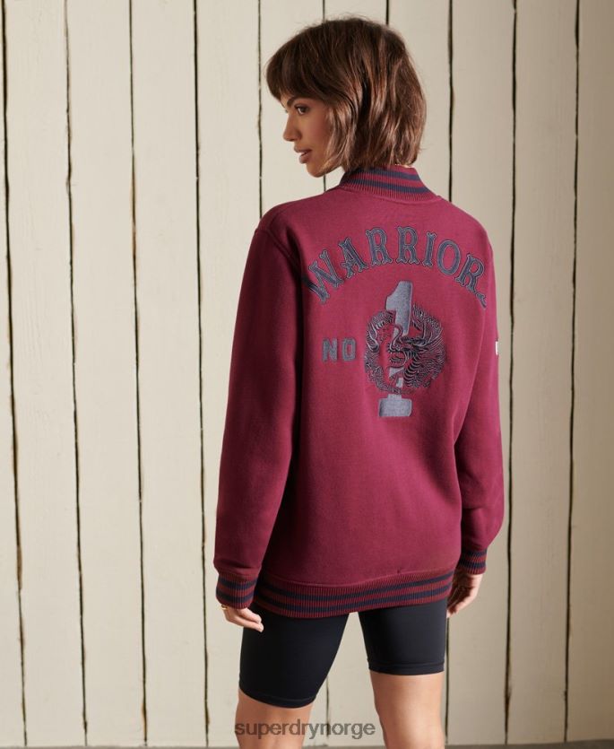 Superdry lilla klær 86P46D5922 oversized college jersey bomberjakke kvinner