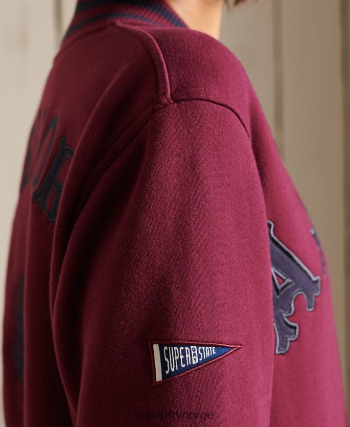 Superdry lilla klær 86P46D5922 oversized college jersey bomberjakke kvinner