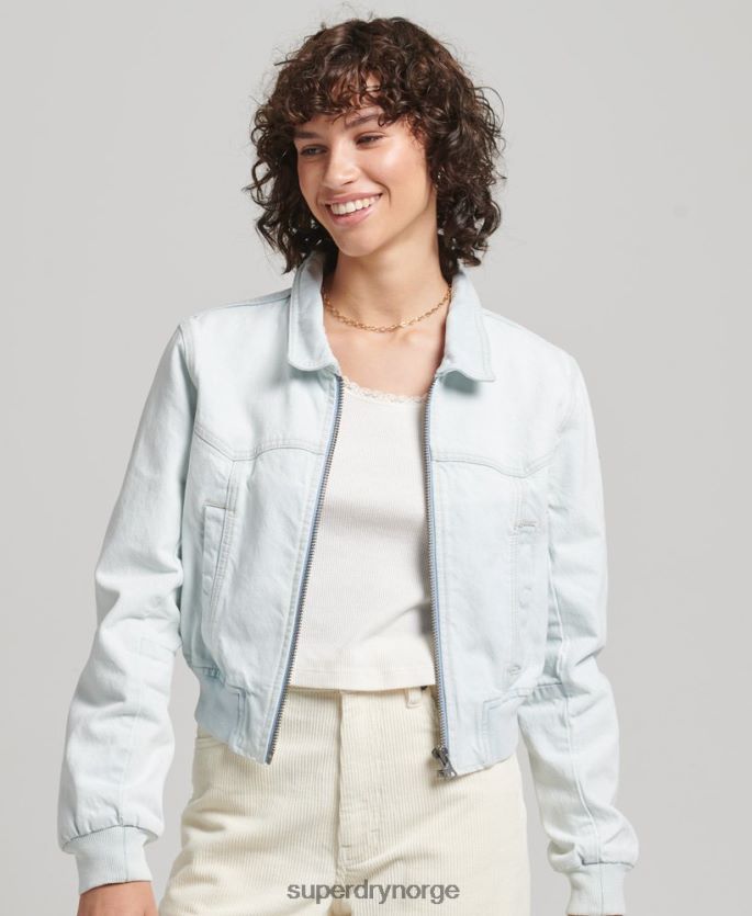 Superdry lyse blå klær 86P46D3552 indie club dongerijakke kvinner