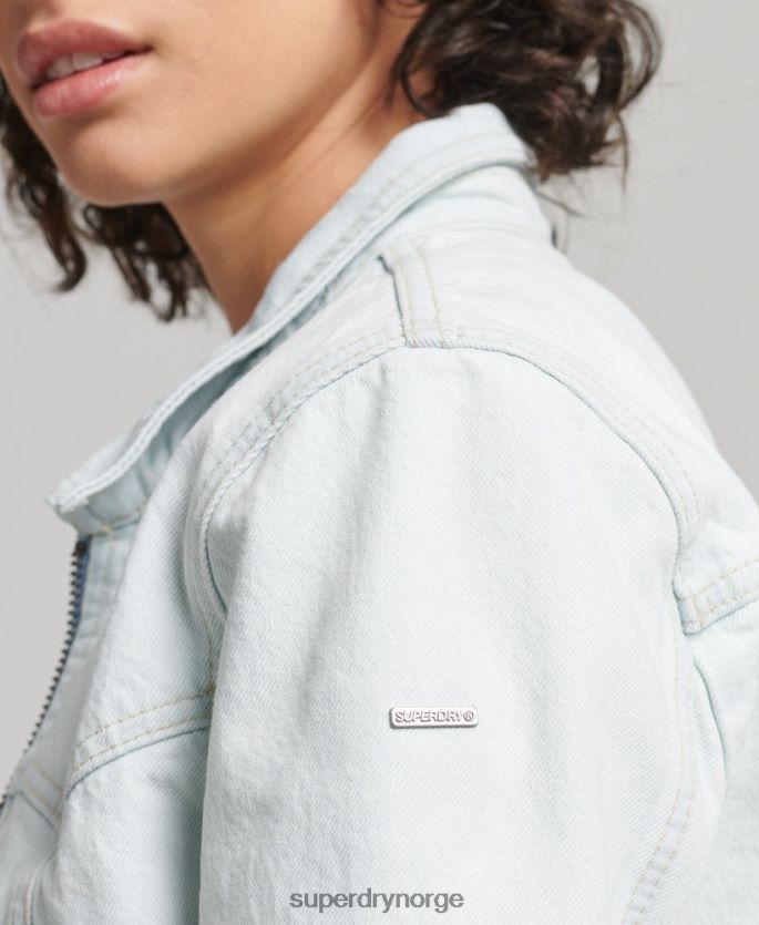 Superdry lyse blå klær 86P46D3552 indie club dongerijakke kvinner