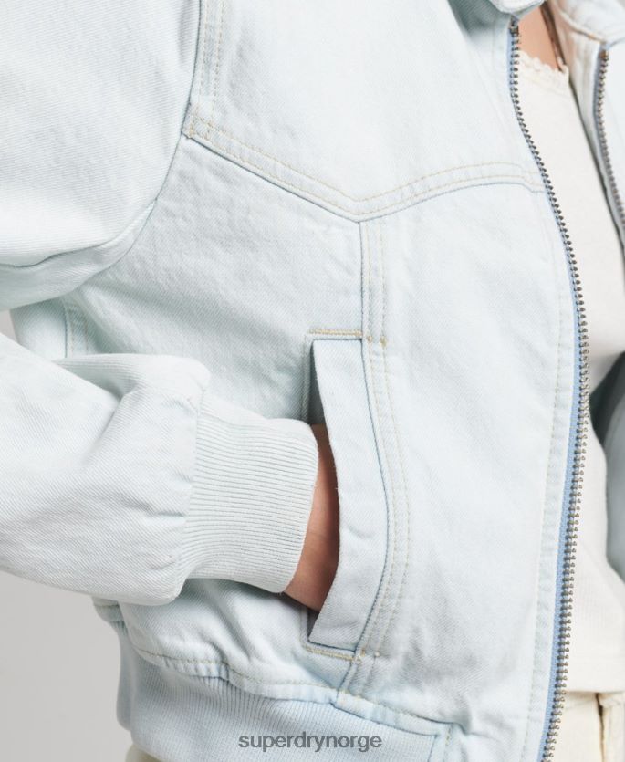 Superdry lyse blå klær 86P46D3552 indie club dongerijakke kvinner