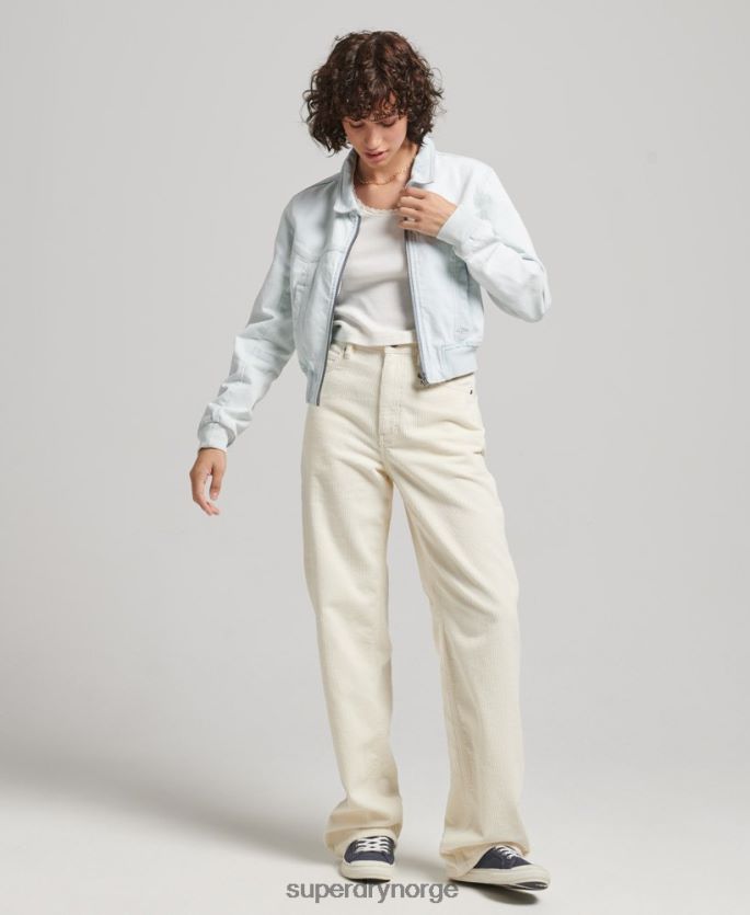 Superdry lyse blå klær 86P46D3552 indie club dongerijakke kvinner