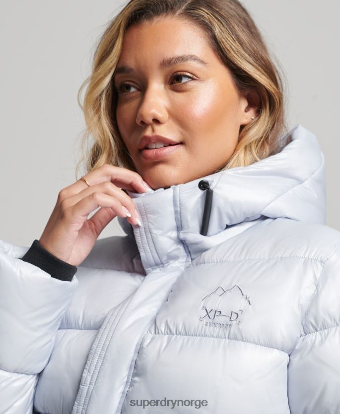 Superdry lyse blå klær 86P46D3690 shine sportsjakke med hette kvinner