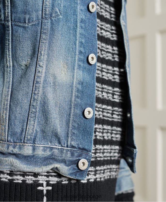 Superdry lyse blå klær 86P46D3841 begrenset opplag tørr japansk lastebiljakke kvinner