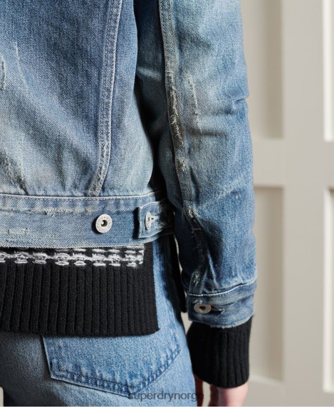 Superdry lyse blå klær 86P46D3841 begrenset opplag tørr japansk lastebiljakke kvinner