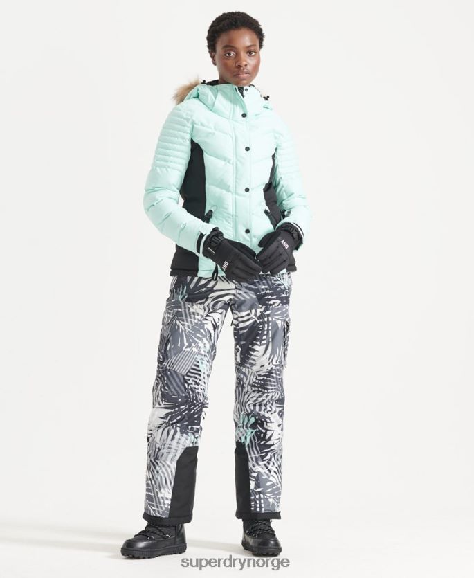 Superdry lyse blå klær 86P46D5460 snow luxe pufferjakke kvinner