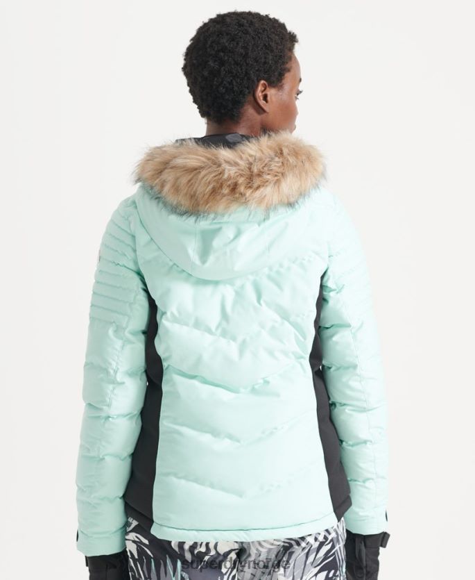 Superdry lyse blå klær 86P46D5460 snow luxe pufferjakke kvinner