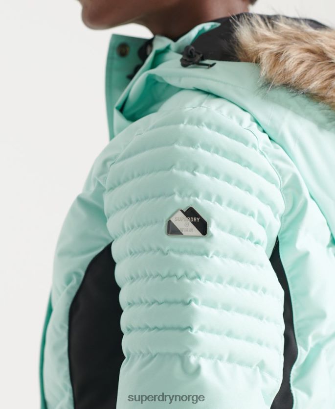 Superdry lyse blå klær 86P46D5460 snow luxe pufferjakke kvinner